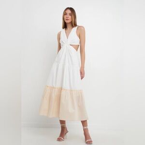 TWIST CUT OUT COLOR BLOCK MAXI